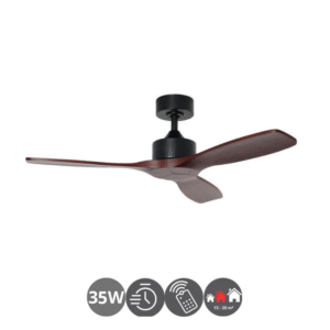 Ventilador RIGA II WO WOOD negro nogal (13-20m²)