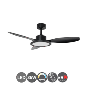 Ventilador RIGA II negro (13-20m²)