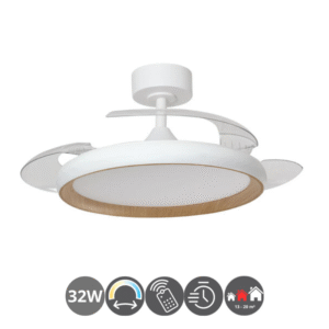 Lámpara-ventilador SITGES blanco natural (13-20m²)