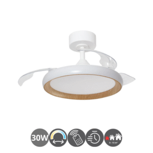 Lámpara-ventilador SITGES blanco natural (0-13m²)