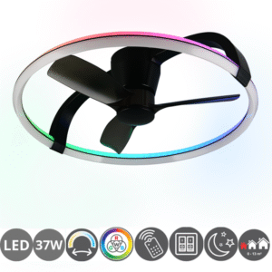 Ventilador STOCKHOLM RGB 73cm negro