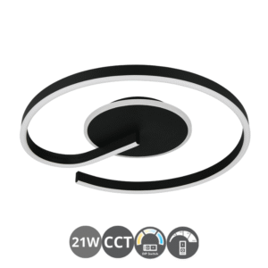 Plafón led redondo 21w CCT negro