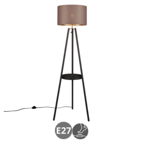 Lampara de pie COLETTE E27 152cm negro