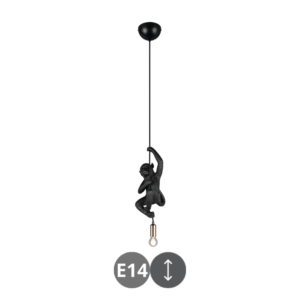 Lampara colgante mono E14 negro