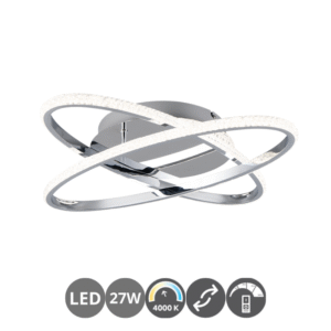 Plafón led lazo 27w 4000k cromo