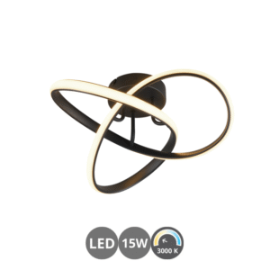 Plafón led MEO 15w 3000k negro