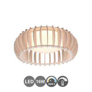 Lámpara plafón led MONTE 40cm madera natural
