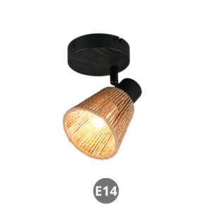 Lámpara foco NATREL E14 metal ratán natural