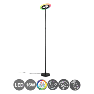 Lámpara de pie led SAMBA CCT RGB negro