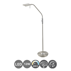Lámpara de pie led BERGAMO 3000k níquel mate