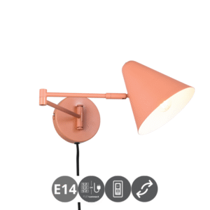 Aplique pivotante COSIMA E14 metal albaricoque