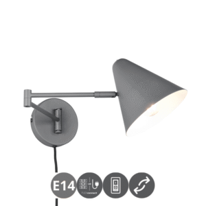 Aplique pivotante COSIMA E14 metal antracita