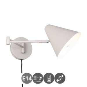 Aplique pivotante COSIMA E14 metal gris cálido