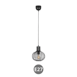 Lampara colgante GILA E27 33cm negro