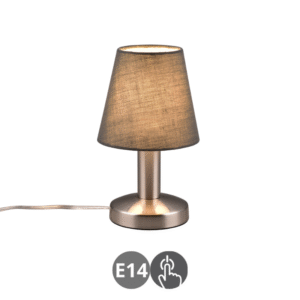 Lámpara de sobremesa MATS E14 níquel mate y gris