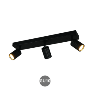 Lámpara foco SOKA 3x GU10 metal negro