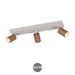 Lámpara foco SOKA 3x GU10 metal café