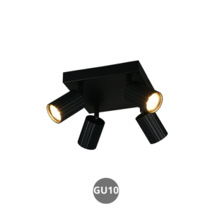 Lámpara foco SOKA 4x GU10 metal negro