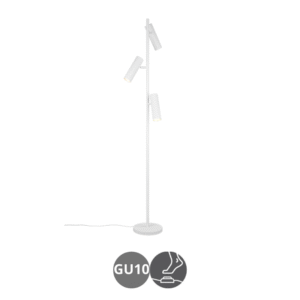 Lampara de pie led SOKA con lector GU10 blanco