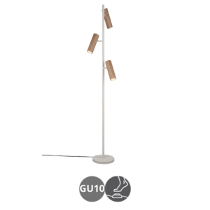 Lampara de pie led SOKA con lector GU10 café