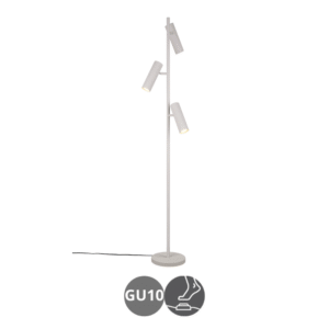 Lampara de pie led SOKA con lector GU10 gris cálido