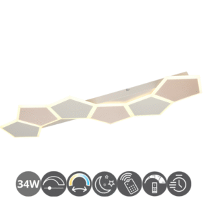Plafón led decorativo 34w CCT dimable mando a distancia metal café