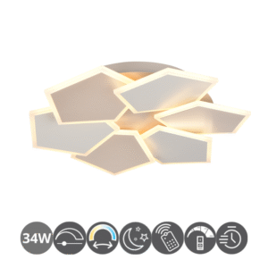 Plafón led decorativo 34w CCT dimable mando a distancia metal café