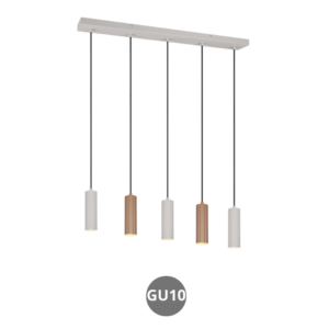 Lampara colgante focos 5x E27 café