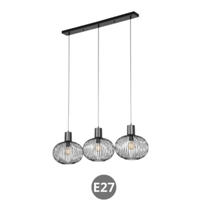 Lampara colgante jaula 3x E27 negro