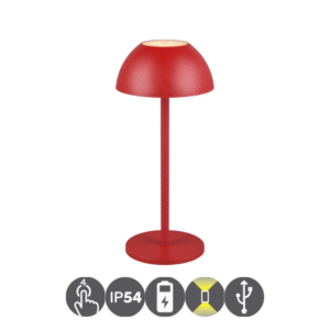 Sobremesa exterior RICARDO 30 recargable USB rojo