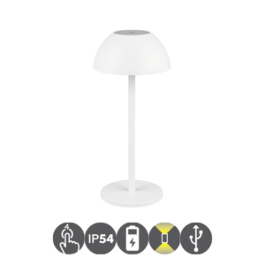 Sobremesa exterior RICARDO 30 recargable USB blanco