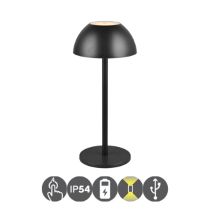 Sobremesa exterior RICARDO 30 recargable USB negro
