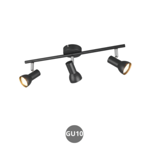 Lámpara foco CANTAR 3x GU10 metal negro