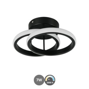 Plafón led KASIA 3000 kelvin negro