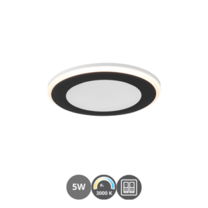 Empotrable led AURA 5w 3000k negro