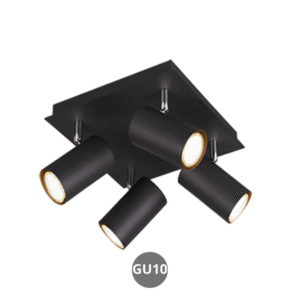 Lámpara foco MARLEY 4x GU10 metal negro