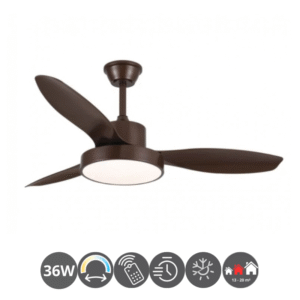 Ventilador CELESTE XL dimable marrón (13-20m²)