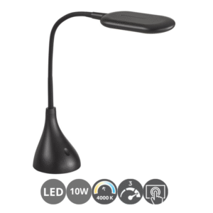 Flexo de escritorio led 10w 4000k dimable táctil negro