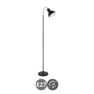Lámpara de pie lector led E27 negro