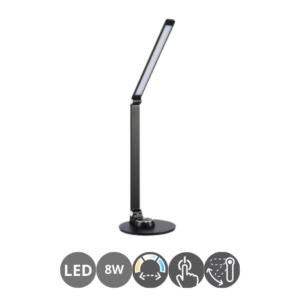Flexo de escritorio led 8w con CCT regulable táctil negro