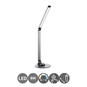 Flexo de escritorio led 8w con CCT regulable táctil plata