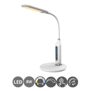 Flexo de escritorio led 8w 5000k regulable táctil blanco
