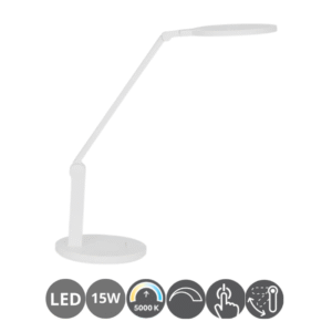 Flexo de escritorio led 15w 5000k regulable táctil blanco