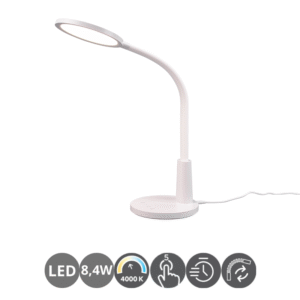 Flexo de escritorio led 8,4w 4000k táctil blanco
