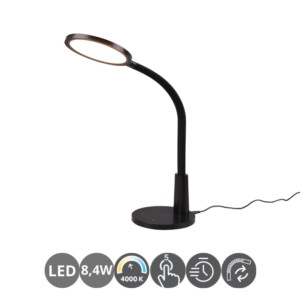 Flexo de escritorio led 8,4w 4000k táctil negro