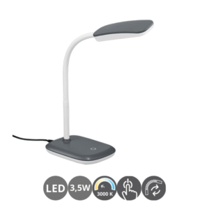 Flexo estudio led 3,5w 3000k flexible gris