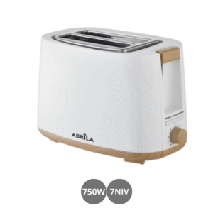Tostador de pan 2 ranuras 750w 7 niveles con apagado automático blanco haya
