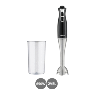Batidora de mano 650w con cuchillas de acero inoxidable y vaso