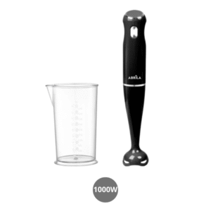Batidora de mano 1000w con cuchillas de acero y vaso mezclador