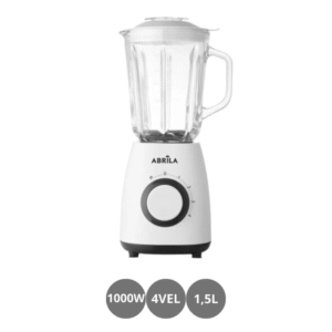 Batidora de vaso 1000w 4 vel.+pulso 4 hojas inox con jarra de cristal